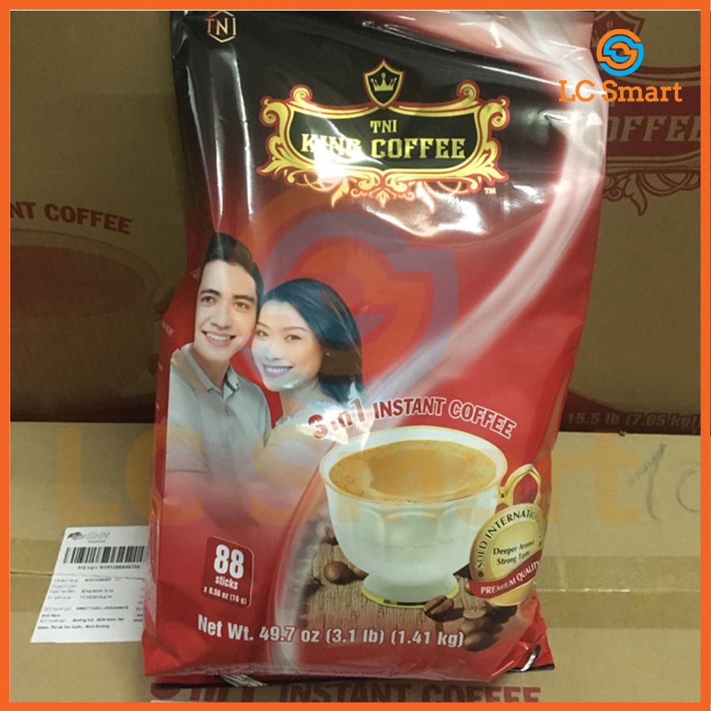 Cà Phê sữa Hòa Tan 3IN1 KING COFFEE - Túi 88 gói x 16g - Từ hạt café ...