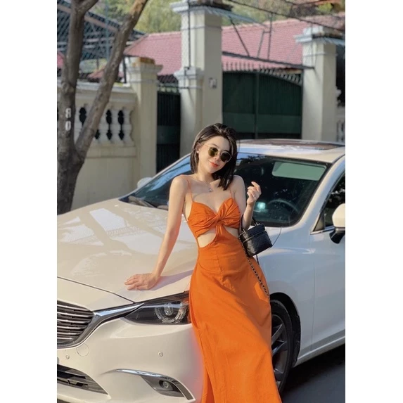 ĐẦM MAXI CUT EO VÁY CUT OUT XOÈ 2S💕GIMI (kèm ảnh thật)
