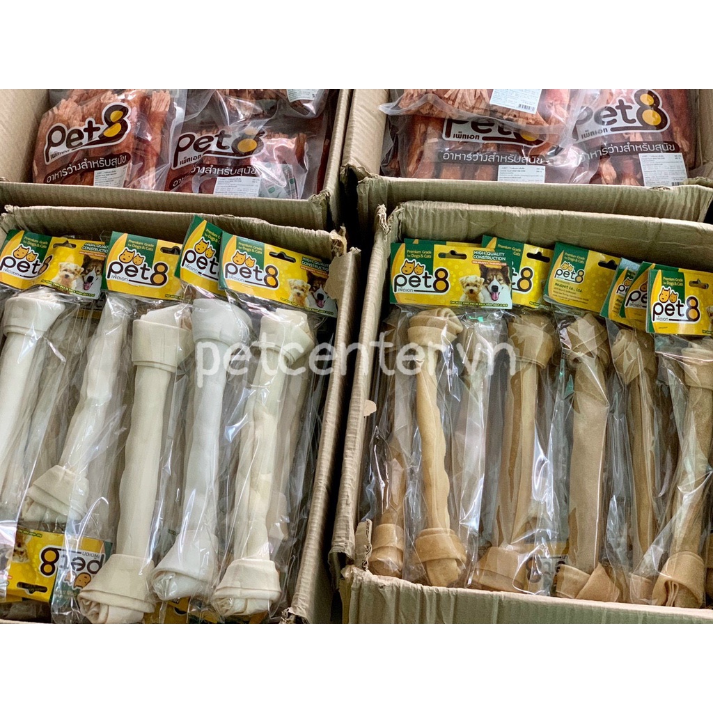 🇹🇭 Xương Gặm Da Bò PET8 RAWHIDE BIG SIZE DOG CHEWS Cho Chó Lớn 30CM