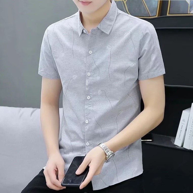 Sơ Mi Nam Tay Ngắn Họa Tiết Kẻ Lưới Thời Trang Mới