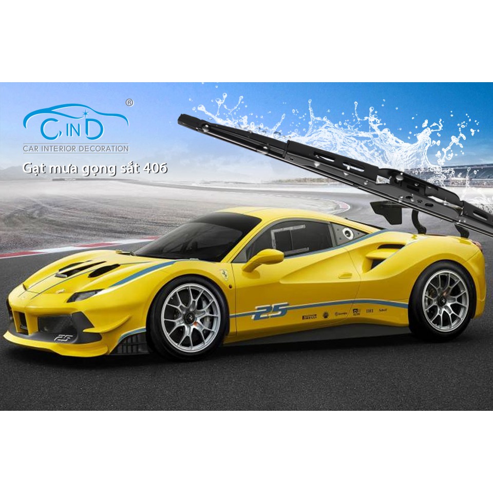 Gạt Mưa Ô Tô Gọng Sắt CIND 406 (26inch/650mm) Phù Hợp Cho Nhiều Dòng Xe Ô Tô Xe Hơi Có Móc Cong Chữ U