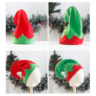 JOJO Nón Uốn Màu Xanh Đỏ Ông Già Noel Giáng Sinh Yêu Tinh Mũ Xmas Mũ Unisex Phải Có Phụ Kiện Lễ Hội