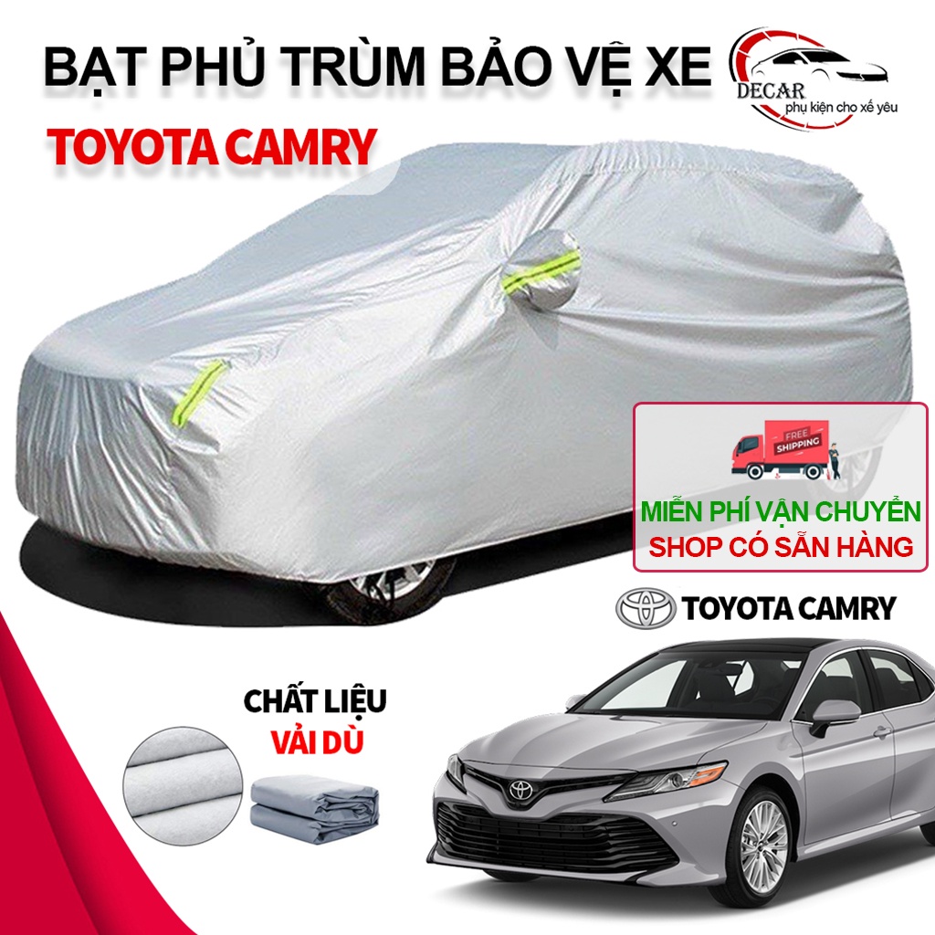 [TOYOTA CAMRY] Bạt phủ trùm xe ô tô Toyota Camry , bạt vải dù Oxford đậy bao trùm xe oto sedan 5 chỗ , áo trùm bảo vệ xe
