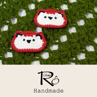 Kẹp tóc con cáo siêu ngầu cho nữ và bé gái 5.5cm |Cài tóc mái bằng len dễ thương |Shop Rô Handmade