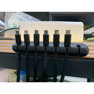 Thanh silicon nhiều khe gắn cố định dây cáp sạc, dây điện, tai nghe, sắp xếp gọn gàng dây nhợ cho bàn làm việc, xe hơi