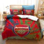 Bộ Drap giường đội bóng đá ST2 Bộ Drap giường đơn kích thước đôi FCB Liverpool Logo Phòng ngủ Vỏ gối có thể giặt thoải mái