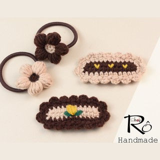Combo 4 kẹp tóc, cột tóc hoa tulip hàng ngày cho nữ và bé gái xinh đẹp 6.5cm |Shop Rô Handmade