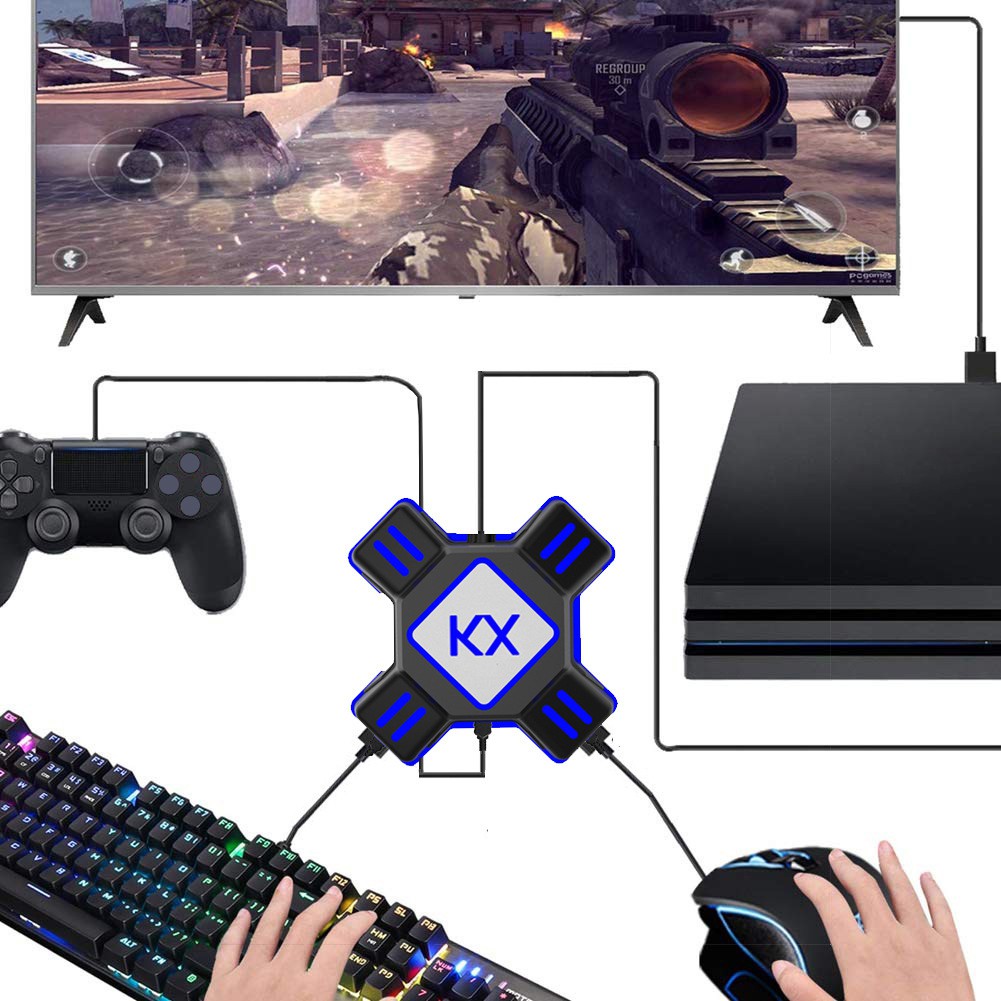 Bộ điều khiển trò chơi USB KX Bộ chuyển đổi bàn phím chuột chuyển đổi cho Switch / Xbox / PS4 / PS3