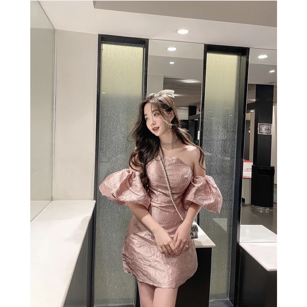 ĐẦM TIỆC THIẾT KẾ TAY RỚT, CÚP NGỰC, VẢI VÂN HOA ⚡HỎA TỐC⚡ SANG CHẢNH - MÈO INDA HOUSE