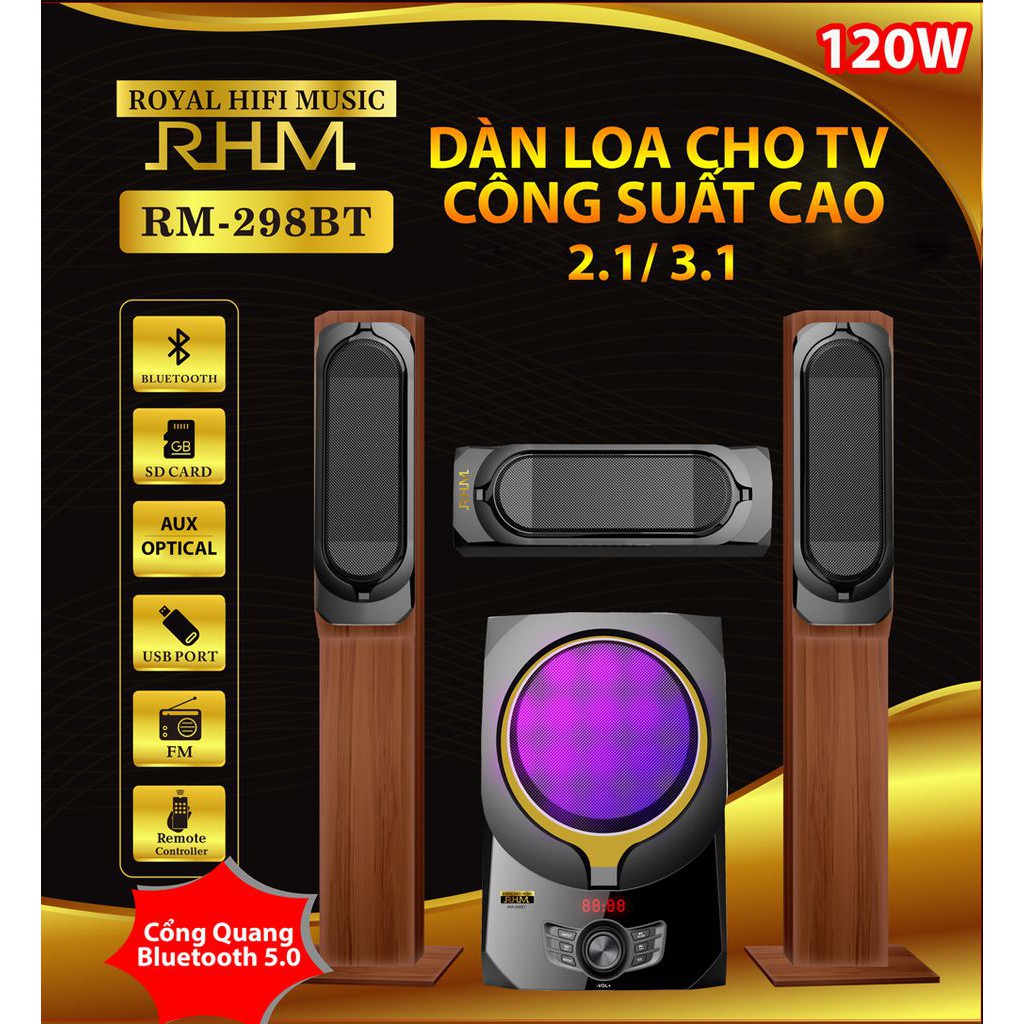 BỘ LOA RHM 298bt 3.1 RHM RM-298 BT CÔNG SUẤT 100W, KẾT NỐI CỔNG QUANG ...