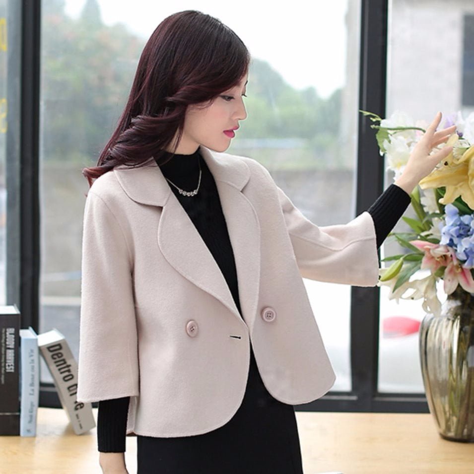 Áo Khoác Dạ Nữ Hàn Quốc Dáng Ngắn 3 Màu Siêu Xinh. Mã A6 | Shopee Việt Nam