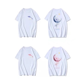 Áo đôi nam nữ chất cotton in hình mặt trăng lưỡi liềm độc lạ