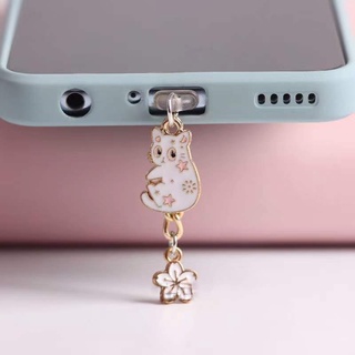 Nút Chống Bụi Gắn Cổng Sạc Điện Thoại Di Động Hình Mèo Hoạt Hình Dễ Thương