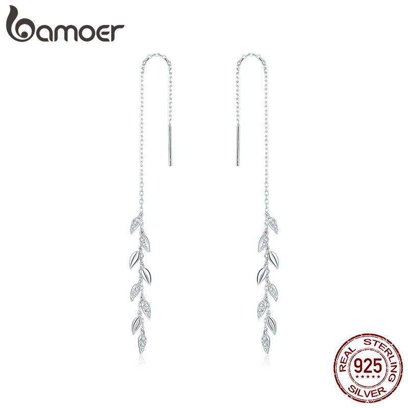 Bamoer Bông Tai bạc 925 Đính Đá Thời Trang bse447
