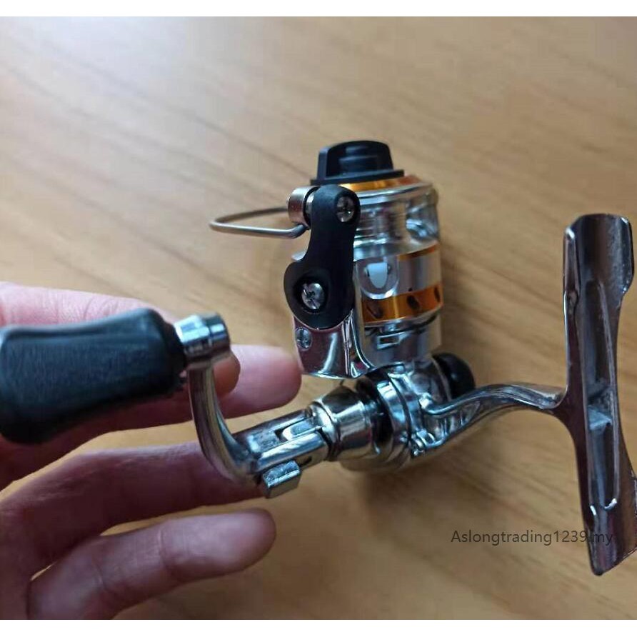 Máy Câu Cá Mini Kim Loại Đầy Đủ Tốt Nhất 500 Kích Thước Cuộn Dây Tất Cả Kim Loại Ống Tay Cầm Thân Băng Bè Dụ Mồi Đúc Bánh Xe Pancing Reels