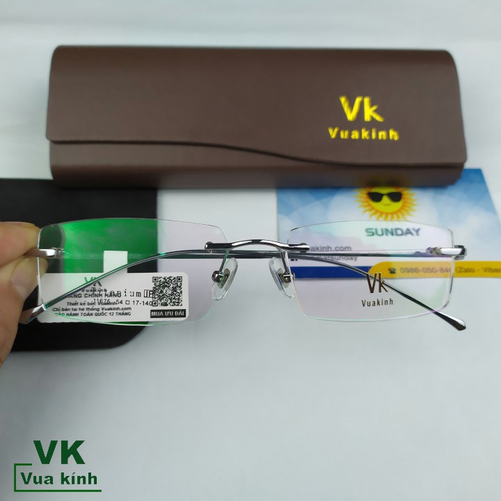 Gọng kính cận khoan không viền titan VK70