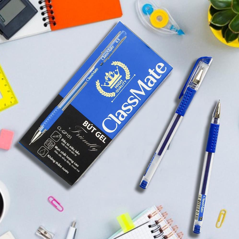 Bút Gel CLASSMATE Cho Học Sinh, Viết Gel Mực Nước Ngòi 0.5mm 4 Màu Xanh ...