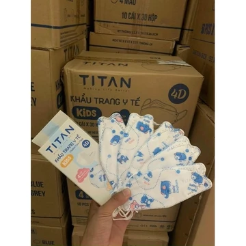Thùng 300 chiếc khẩu trang KF94 trẻ em chính hãng Títan , khẩu trang y tế 4 lớp dày dặn chống vi khuẩn bụi mịn