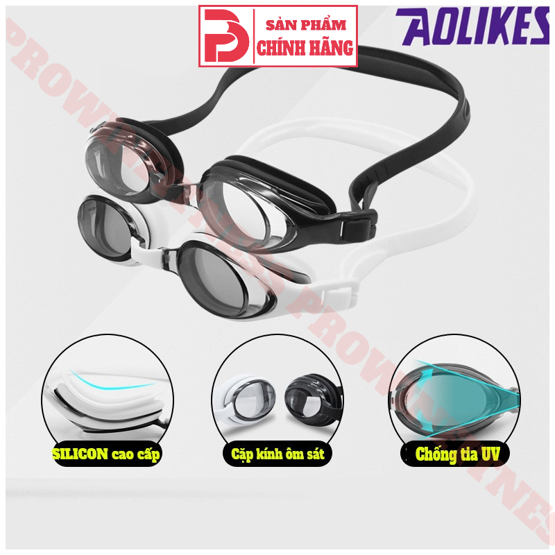 Ảnh Kính bơi Aolikes chống mở tia UV, chống mờ cao cấp tặng hộp đựng 2