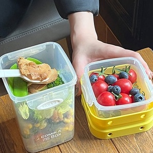 Cốc làm salad / sữa chua hai lớp kèm nĩa và nắp đậy trọng lượng nhẹ hỗ trợ giảm cân hai chiều mang đi tiện lợi