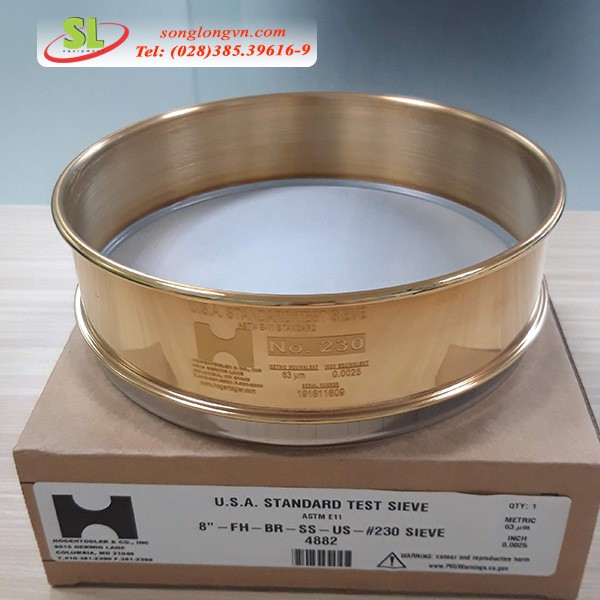 Sàng rây độ mịn tinh bột đường kính 8 inch, lưới inox, khung bằng thau ...