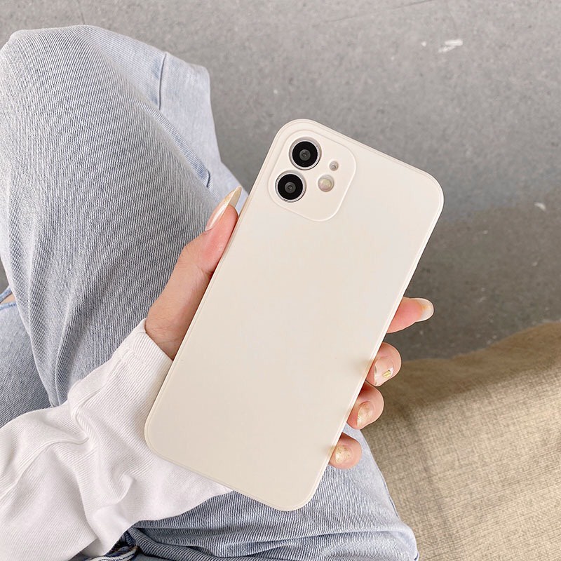 Ốp lưng cao su dẻo trắng sữa cạnh vuông cho iphone 7/7plus/8/8plus/x/xr/xs/11/12/13/pro/max/plus/promax
