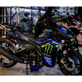 Tem trùm exciter 155 MONSTER đen sọc xanh GP