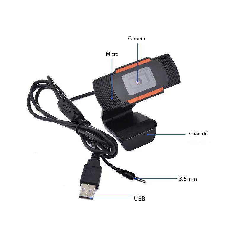 Webcam máy tính, Camera HD Có Mic cho Laptop Học Online qua ZOOM, Trực ...