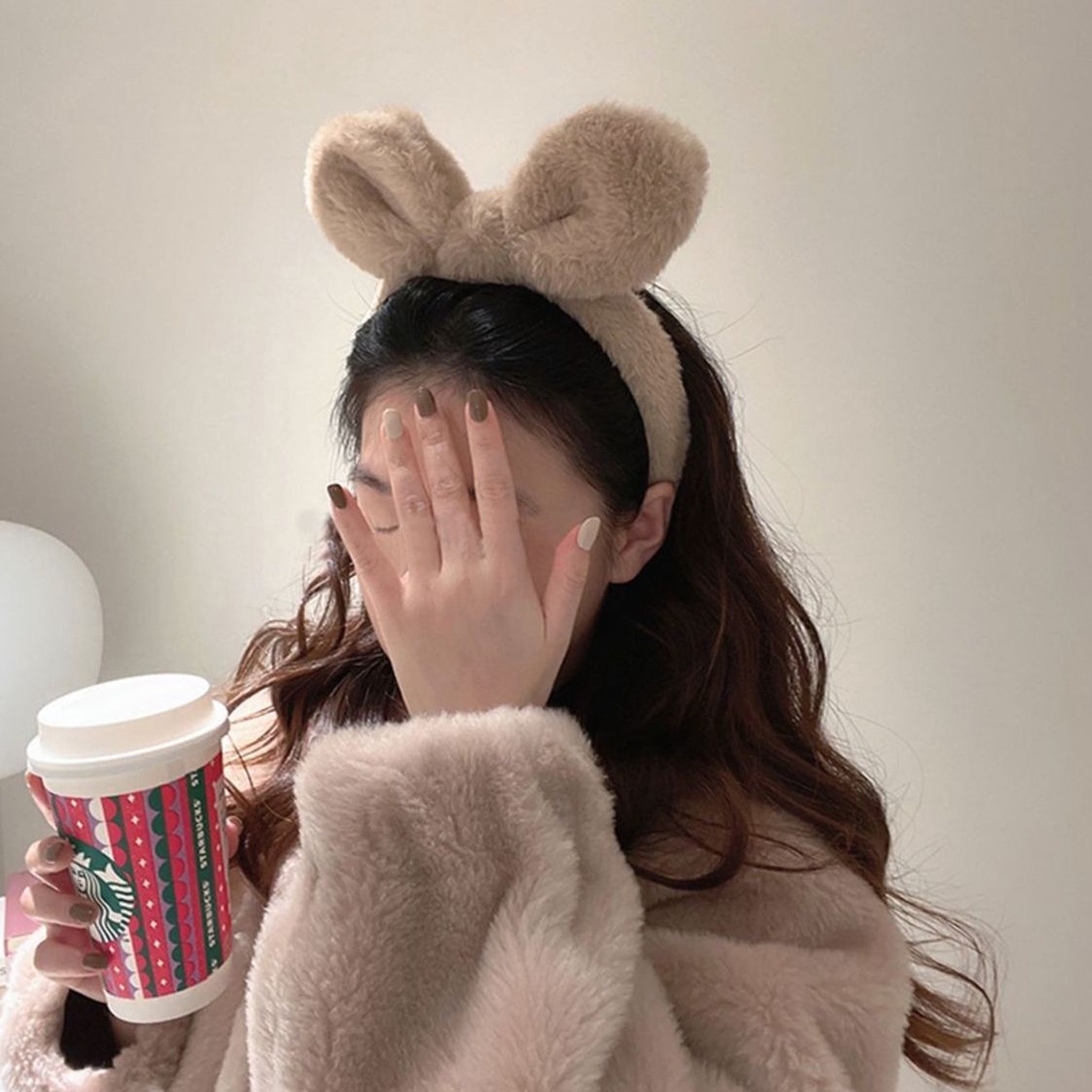 Bờm Tóc, Băng Đô Cài Tóc Lông Nhung Nơ Tai Thỏ Xinh Xắn Phụ Kiện Tóc Empoli