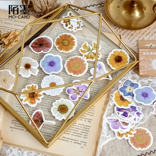 Bộ 46 Miếng Dán Trang Trí Sổ Tay Hình Hoa Xinh Xắn DIY