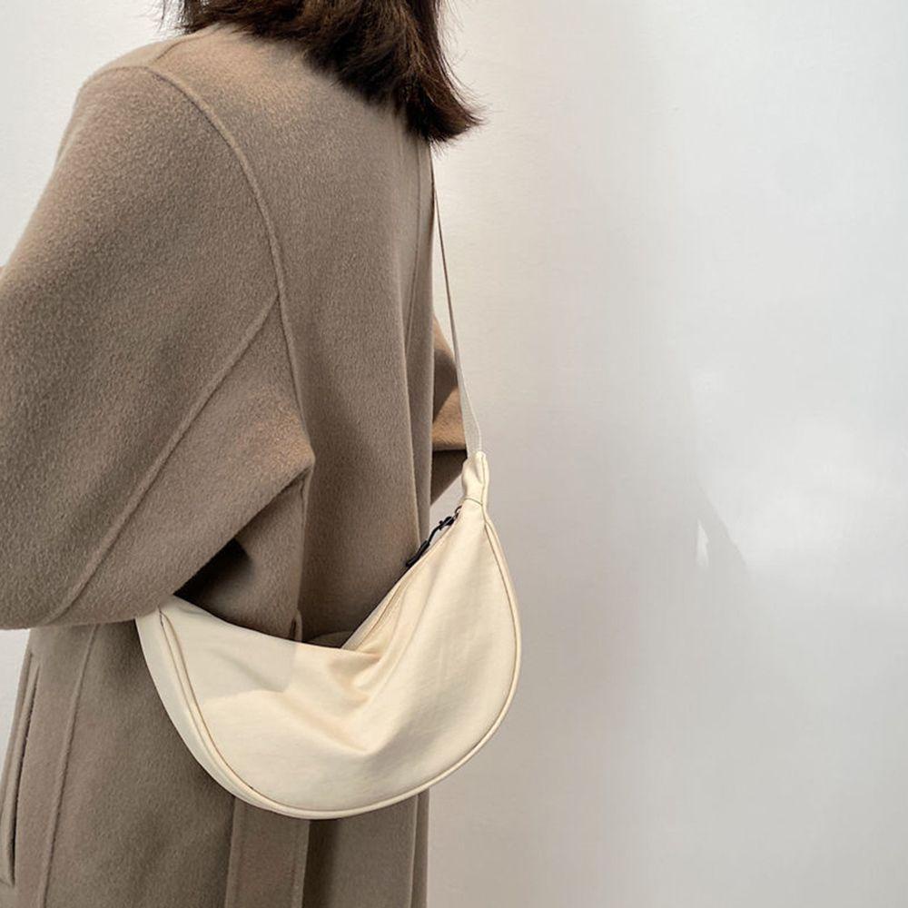 [Vận chuyển nhanh] Túi đeo vai SIMPLEAID Túi đeo nách Nylon Hobos thông thường màu cam
