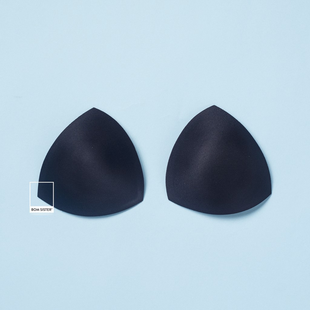 Ảnh Cặp mút độn ngực, mút nâng ngực hình tam giác chất liệu vải, miếng độn bikini có thể tháo rời màu trơn BOM SISTER MD01 3
