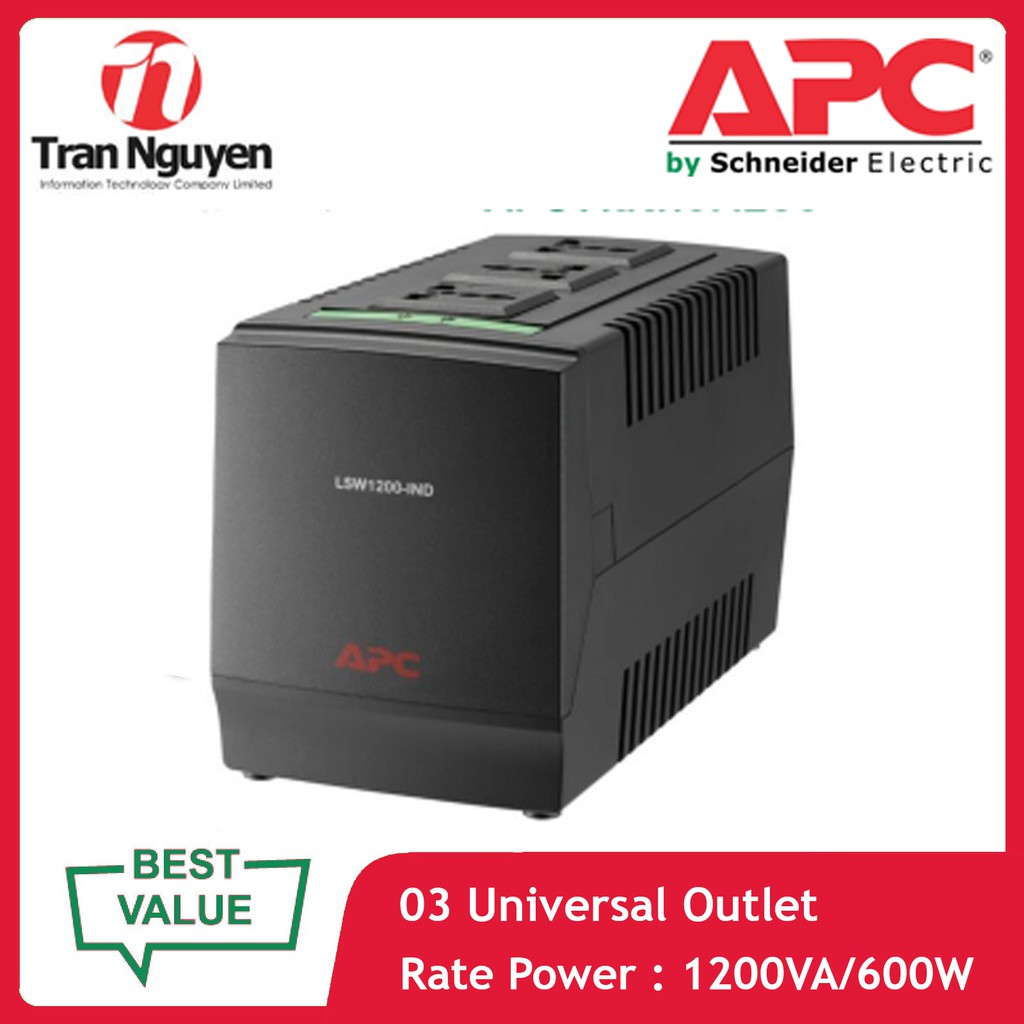 Ổn Áp APC Line-R 1200VA Bộ điều chỉnh điện áp tự động 3 đầu ra đa năng ...