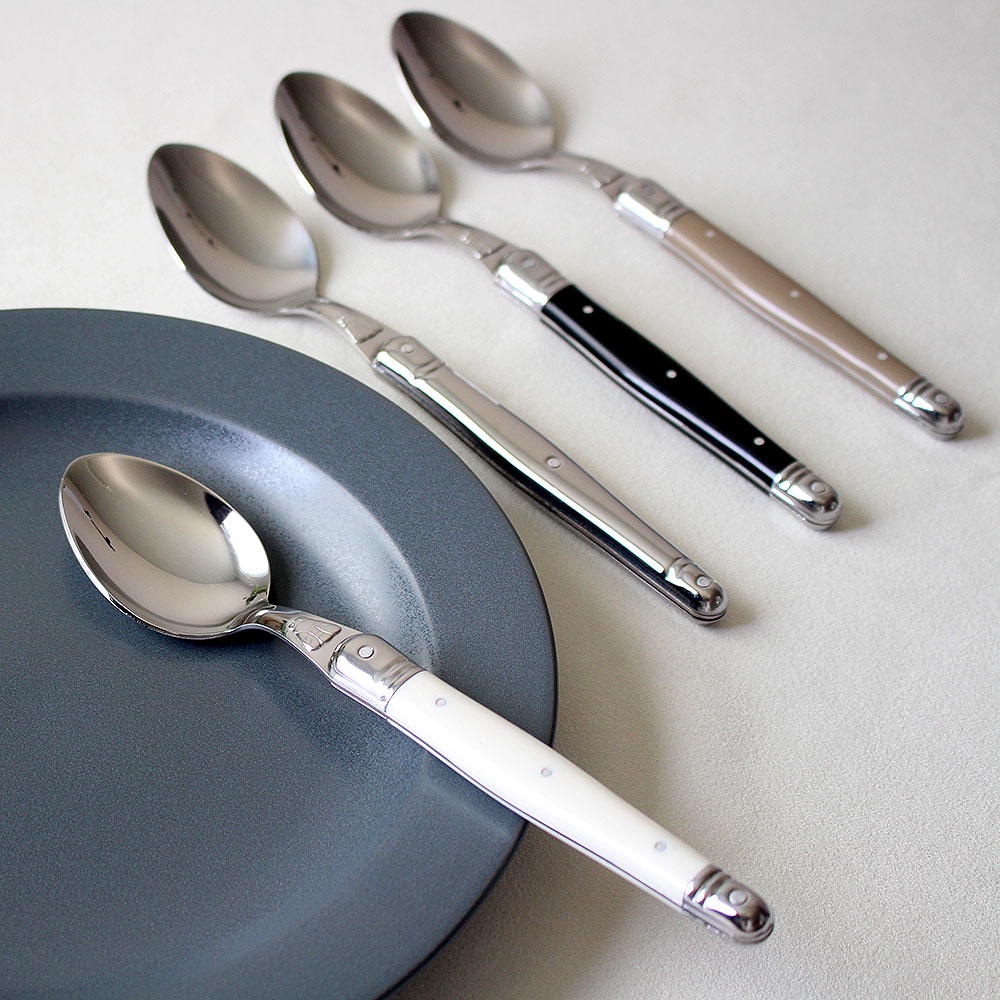 Mô tả Bộ dao thìa dĩa inox 304 Laguiole Pháp cán nhựa màu trắng Ivory | Sa Maison x Jean Dubost - 1