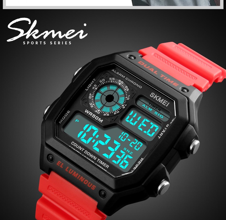 Mô tả Đồng Hồ SKMEI 1299 Dạng Kĩ Thuật Số Có Đèn Nền Led Chống Thấm Nước Phong Cách Thể Thao Cho Nam - 6