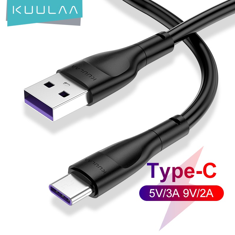 Dây cáp sạc KUULAA Type C hỗ trợ sạc nhanh 3A thích hợp cho Android Xiaomi