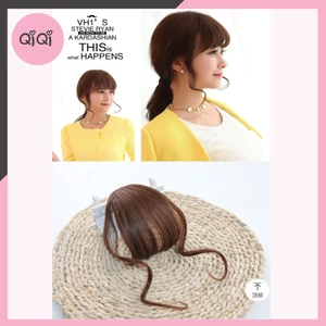 Tóc giả Mái Thưa Bát Xoăn Hàn Quốc Sợi Tơ Cao Cấp Đẹp Tự Nhiên QiQiShop