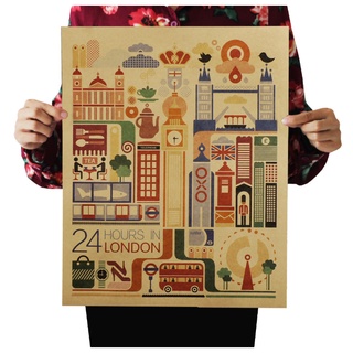 Poster London hình booth London trang trí quán cà phê/điện thoại