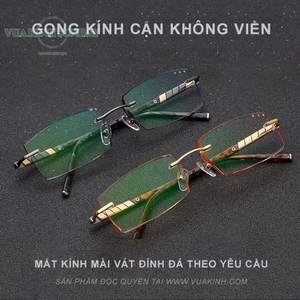 Gọng khoan không viền titanium đính đá TTD05