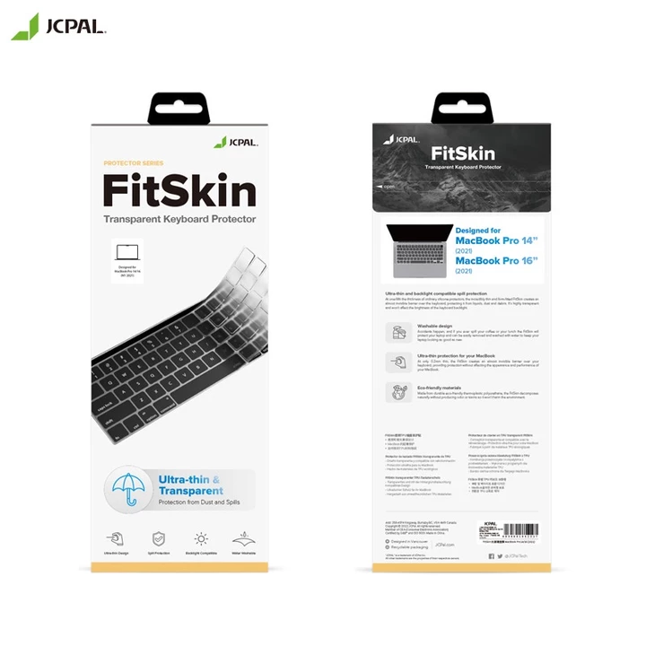 Phủ phím JCPAL FITSKIN trong suốt cho Mac Air 15i inch Macbook Pro m1 m2 14inch/16 inch Mac Air m2 m1 Nguyễn Gia group