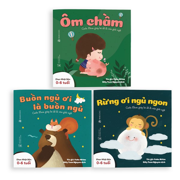 Sách - Ehon Giúp Bé Dễ Đi Vào Giấc Ngủ: Buồn Ngủ Ơi Là Buồn Ngủ+Ôm Chầm+Rừng Ơi Ngủ Ngon(Bộ 3 Cuốn)-Dành ChoTrẻ 0-4 Tuổi