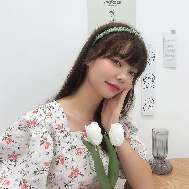 Bờm Tóc,Băng Đô Nhún Nhiều Màu Vải Lụa Xinh Xắn Dễ Thương Phụ Kiện Tóc Nữ Và Bé Gái Empoli