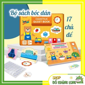 Đồ Chơi Học Liệu Bóc Dán Montessory Cho Bé Bóc Dán Thông Minh 17 Chủ Đề Sách Bóc Dán Tiếng Anh - BỐ KHỦNG LONG