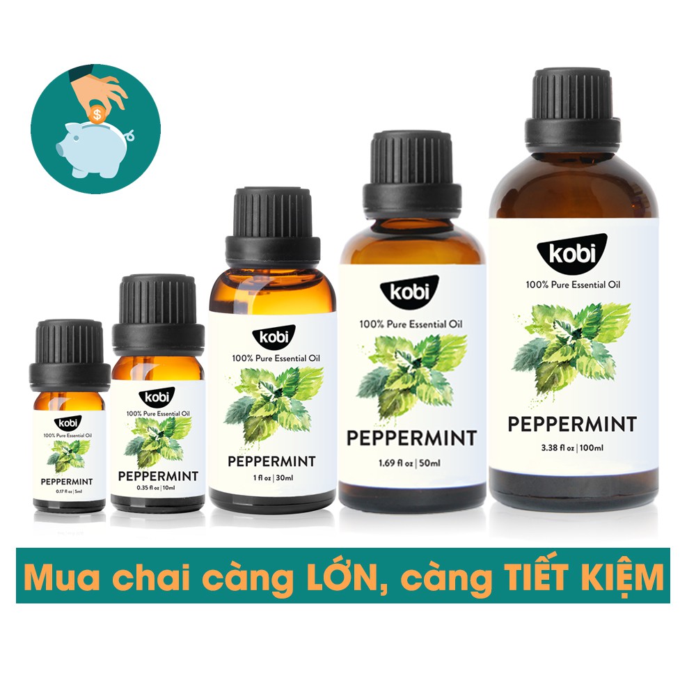 Ảnh Tinh dầu Bạc Hà Kobi peppermint essential oil giúp thơm phòng, giải cảm, đuổi chuột hiệu quả - 10ml 4