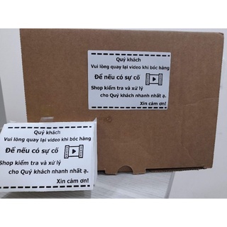 100 Tem Dán Note Khách Quay Video có sẵn keo, kích thước 10x7cm