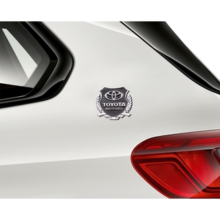 2 Miếng Dán Kim Loại 3D Trang Trí Cửa Sổ Xe Hơi Toyota