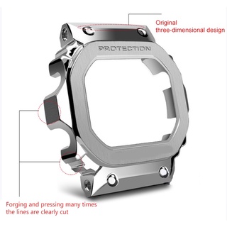 Dây đeo bằng thép không gỉ + Viền cho Casio G-shock DW5600 / 5610 GW5600E DW / GW5000 DW5035 Phụ kiện vòng đeo tay bằng kim loại