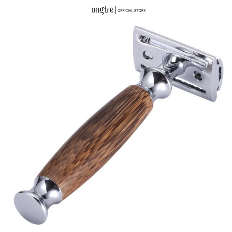 Dao Cạo Râu Nam Cán Gỗ Tự Nhiên ONGTRE, Cao Cấp, Quà Tặng Doanh Nhân, Sinh nhật, Quà Tặng Bạn Trai, Tặng Kèm Lưỡi Cạo