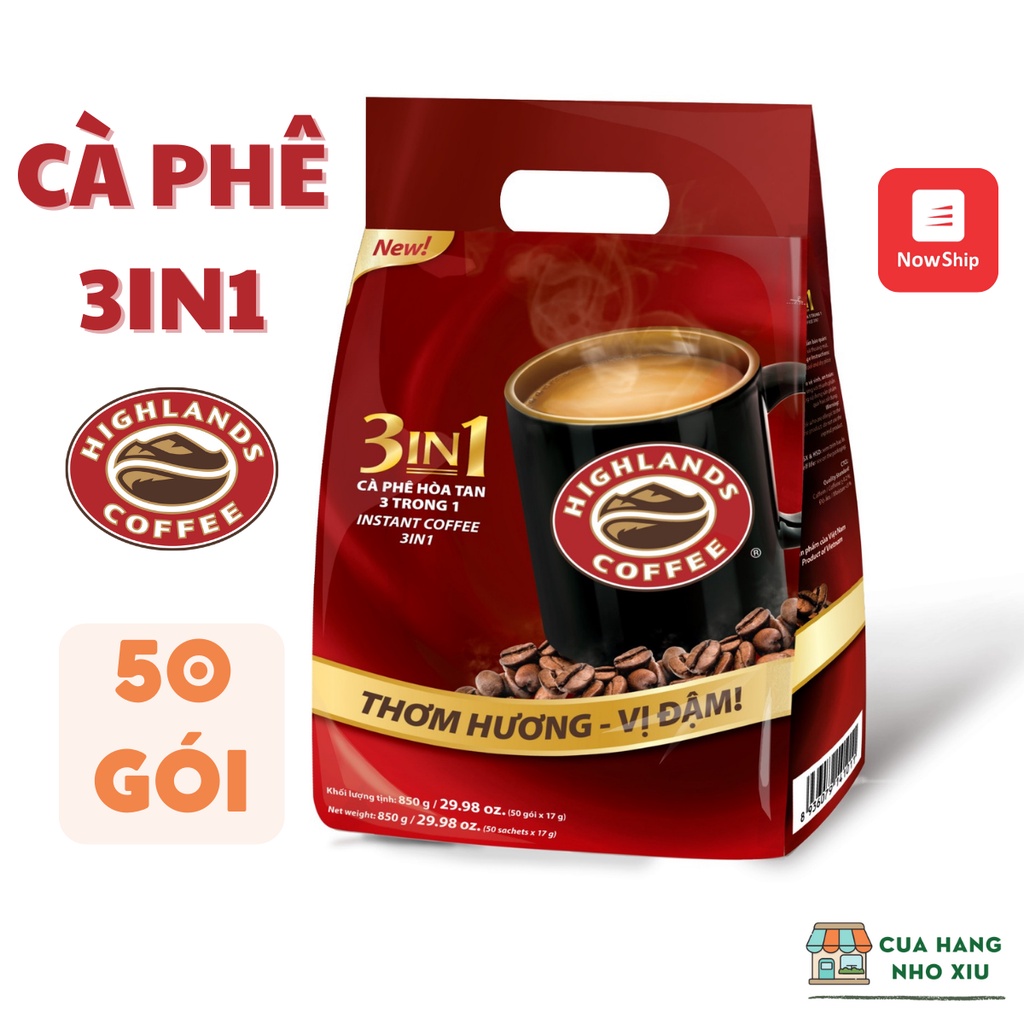 Cà Phê Sữa Highlands 3in1 50 gói x 17g Cà phê Highland Cafe Highland 50 ...