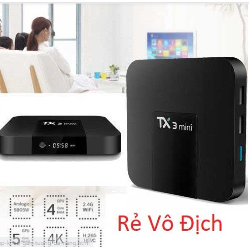 Android Tivi Box Tx3 Mini Ram CPU S905 - Ram 2GB, Rom 16GB - Android 9. ...